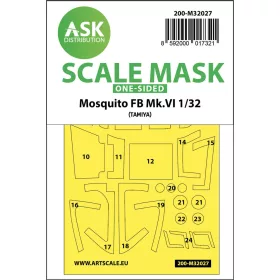   Art Scale Kit Mosquito FB Mk.VI one-sided express masks for Tamiya - pontos illeszkedésű egyoldalas kabinmaszk