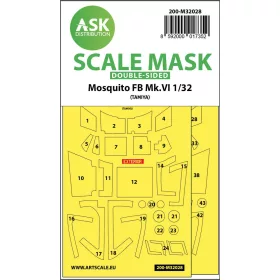   Art Scale Kit Mosquito FB Mk.VI double-sided express masks for Tamiya - pontos illeszkedésű kétoldalas kabinmaszk