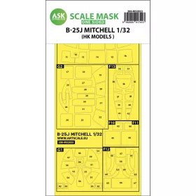   Art Scale Kit B-25J Mitchell one-sided mask for HK Models - egyoldalas kabinmaszk