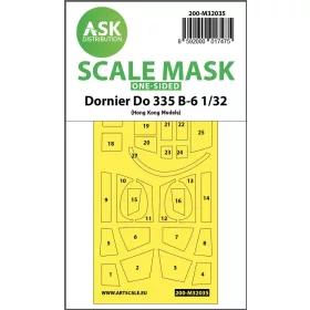   Art Scale Kit Dornier Do 335B-6 one-sided mask for HK Models - egyoldalas kabinmaszk