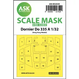   Art Scale Kit Dornier Do 335A one-sided mask for HK Models - egyoldalas kabinmaszk
