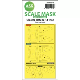   Art Scale Kit Gloster Meteor F.4  double-sided mask for HK Models - kétoldalas kabinmaszk