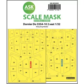   Art Scale Kit Dornier Do 335A-10 two seater double-sided mask for HK Models - kétoldalas kabinmaszk