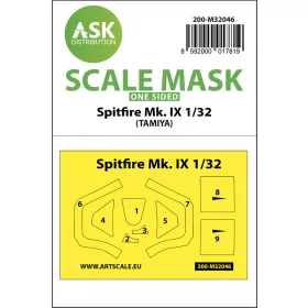   Art Scale Kit Spitfire Mk.IX one-sided masks for Tamiya - egyoldalas kabinmaszk
