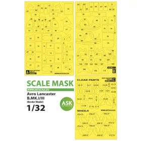   Art Scale Kit Avro Lancaster B Mk.I/III – pontos illeszkedésű, öntapadó kabinmaszkok