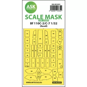   Art Scale Kit Messerschmitt Bf 110C-2/C-7 one-sided express masks for Revell - pontos illeszkedésű egyoldalas kabinmaszk