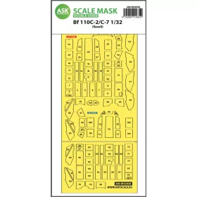   Art Scale Kit Messerschmitt Bf 110C-2/C-7 double-sided express masks for Revell - pontos illeszkedésű kétoldalas kabinmaszk