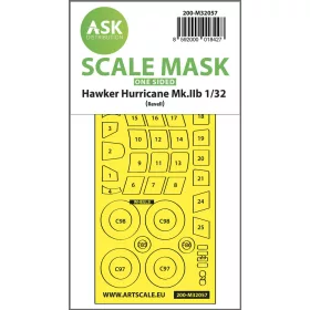   Art Scale Kit Hawker Hurricane Mk.IIB one-sided express masks for Revell - pontos illeszkedésű egyoldalas kabinmaszk