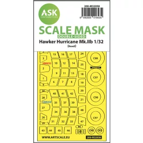   Art Scale Kit Hawker Hurricane Mk.IIB double-sided express masks for Revell - pontos illeszkedésű kétoldalas kabinmaszk