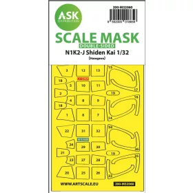   Art Scale Kit N1K2-J Shiden Kai double-sided express painting mask for Hasegawa - pontos illeszkedésű kétoldalas kabinmaszk