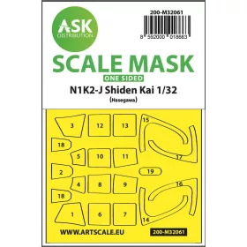   Art Scale Kit N1K2-J Shiden Kai one-sided express painting mask for Hasegawa - pontos illeszkedésű egyoldalas kabinmaszk