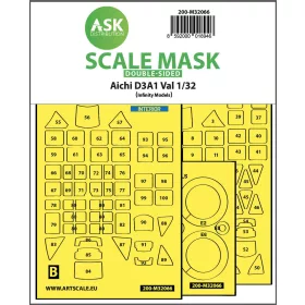   Art Scale Kit Aichi D3A1 Val double-sided express self adhesive mask for Infinity - pontos illeszkedésű, öntapadó kétoldalas kabinmaszk