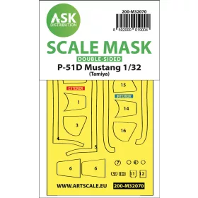   Art Scale Kit P-51D Mustang double-sided fit mask for Tamiya - pontos illeszkedésű kétoldalas kabinmaszk