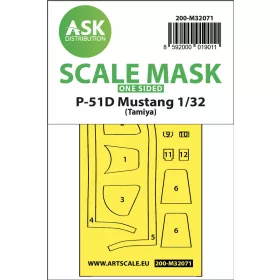   Art Scale Kit P-51D Mustang one-sided fit mask for Tamiya - pontos illeszkedésű egyoldalas kabinmaszk