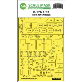  Art Scale Kit B-17G express fit mask for HK Models - pontos illeszkedésű kabinmaszk