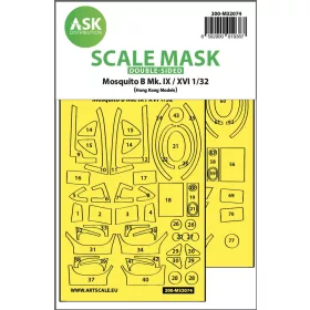   Art Scale Kit Mosquito B Mk.IX/XVI double-sided fit mask for HK Models - pontos illeszkedésű kétoldalas kabinmaszk