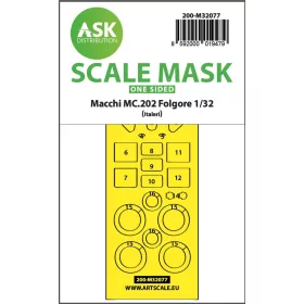   Art Scale Kit Macchi MC.202 Folgore one-sided express fit mask for Italeri - pontos illeszkedésű egyoldalas kabinmaszk