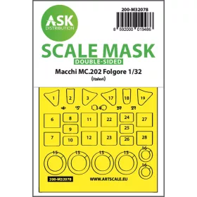   Art Scale Kit Macchi MC.202 Folgore double-sided express fit mask for Italeri - pontos illeszkedésű kétoldalas kabinmaszk