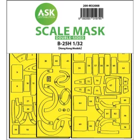   Art Scale Kit B-25H Mitchell double-sided express fit mask for HK Models - pontos illeszkedésű kétoldalas kabinmaszk