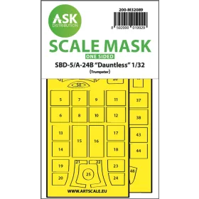   Art Scale Kit SBD-5/A-24B Dauntless one-sided express fit mask for Trumpeter - pontos illeszkedésű egyoldalas kabinmaszk