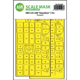   Art Scale Kit SBD-5/A-24B Dauntless double-sided express fit mask for Trumpeter - pontos illeszkedésű kétoldalas kabinmaszk