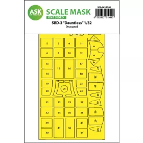   Art Scale Kit SBD-3 Dauntless one-sided express fit mask for Trumpeter - pontos illeszkedésű egyoldalas kabinmaszk