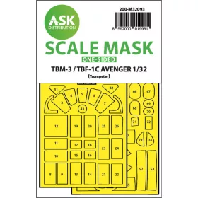   Art Scale Kit TBM-3/TBF-1C one-sided express fit mask for Trumpeter - pontos illeszkedésű egyoldalas kabinmaszk