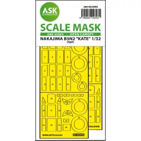   Art Scale Kit B5N2 Kate open canopy - one-sided express mask for Infinity - nyitott kabintetőhöz – pontos illeszkedésű egyoldalas kabinmaszk