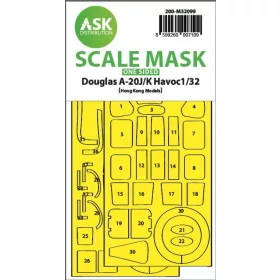   Art Scale Kit A-20J/K Havoc - one-sided express mask for HK Models - pontos illeszkedésű egyoldalas kabinmaszk
