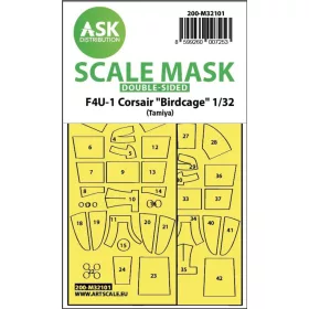   Art Scale Kit F4U-1 Corsair Birdcage double-sided express fit mask for Tamiya - pontos illeszkedésű kétoldalas kabinmaszk