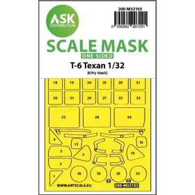   Art Scale Kit T-6 Texan one-sided express fit mask for Kitty Hawk - pontos illeszkedésű egyoldalas kabinmaszk