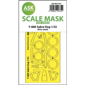   Art Scale Kit F-86K Sabre Dog one-sided express fit mask for Kitty Hawk - pontos illeszkedésű egyoldalas kabinmaszk