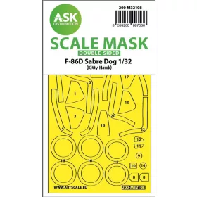   Art Scale Kit F-86D Sabre Dog double-sided express fit mask for Kitty Hawk - pontos illeszkedésű kétoldalas kabinmaszk