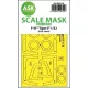 Art Scale Kit F-5F Tiger II one-sided express fit mask for Kitty Hawk - pontos illeszkedésű egyoldalas kabinmaszk