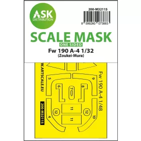   Art Scale Kit Fw 190A-4 one-sided express fit mask for Zoukei-Mura - pontos illeszkedésű egyoldalas kabinmaszk