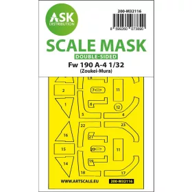   Art Scale Kit Fw 190A-4 double-sided express fit mask for Zoukei-Mura - pontos illeszkedésű kétoldalas kabinmaszk