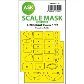   Art Scale Kit A-20G RAAF Havoc one-sided express fit mask for HK Models - pontos illeszkedésű egyoldalas kabinmaszk