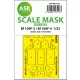 Art Scale Kit Bf 109F-2 / Bf 109F-4 one-sided express fit mask for Hasegawa / Hobby 2000 - pontos illeszkedésű egyoldalas kabinmaszk