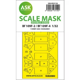   Art Scale Kit Bf 109F-2 / Bf 109F-4 double-sided express fit mask for Hasegawa / Hobby 2000 - pontos illeszkedésű kétoldalas kabinmaszk