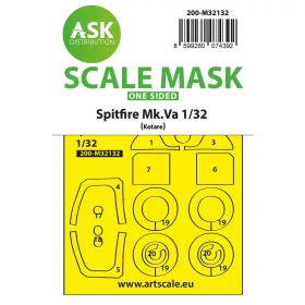   Art Scale Kit Spitfire Mk.Va one-sided express fit and self adhesive mask for Kotare - pontos illeszkedésű, öntapadó egyoldalas kabinmaszk