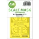 Art Scale Kit A-1 Skyraider double-sided express fit and self adhesive mask for SWS Zoukei-Mura - pontos illeszkedésű, öntapadó kétoldalas kabinmaszk