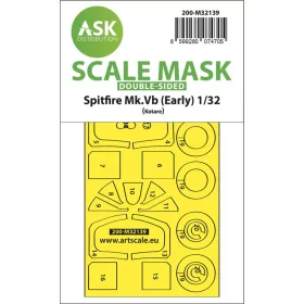   Art Scale Kit Spitfire Mk.Vb double-sided express fit and self adhesive mask for Kotare - pontos illeszkedésű, öntapadó kétoldalas kabinmaszk