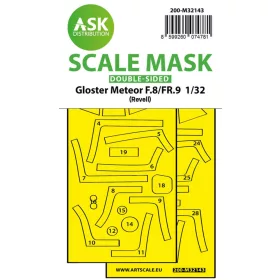   Art Scale Kit Gloster Meteor F.8/FR9 double-sided fit express mask for Revell - pontos illeszkedésű kétoldalas kabinmaszk
