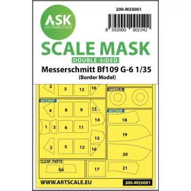   Art Scale Kit Messerschmitt Bf 109G-6 double-sided painting mask for Border Model - kétoldalas kabinmaszk