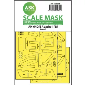   Art Scale Kit AH-64D/E double-sided mask with inside white rubber mask for Takom - kétoldalas kabinmaszk