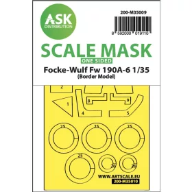   Art Scale Kit Fw 190A-6 one-sided painting mask for Border Model - egyoldalas kabinmaszk