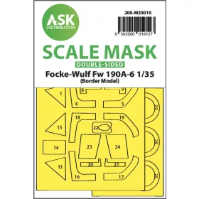   Art Scale Kit Fw 190A-6 double-sided painting mask for Border Model - kétoldalas kabinmaszk