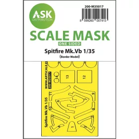   Art Scale Kit Spitfire Mk.Vb one-sided express fit painting mask for Border Model - pontos illeszkedésű egyoldalas kabinmaszk