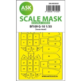   Art Scale Kit Messerschmitt Bf 109G-10 double-sided painting mask for Border Model - kétoldalas kabinmaszk