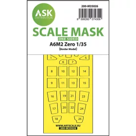   Art Scale Kit A6M2 Zero one-sided painting mask for Border Model - egyoldalas kabinmaszk